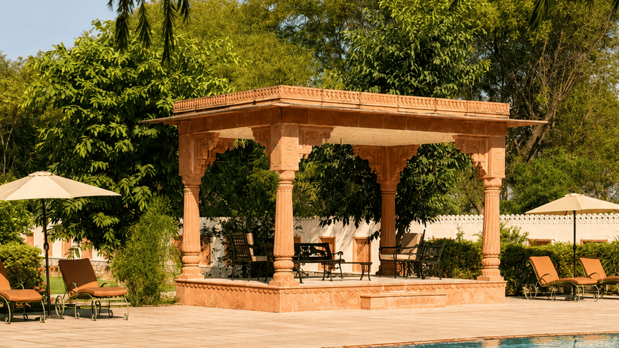Golden-Hour Pool - Umaid Palace Dausa-Resort near jaipur