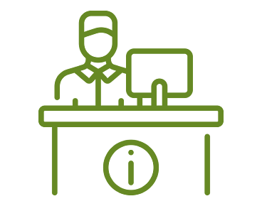An icon of reception desk