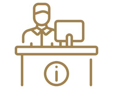 An icon of front desk