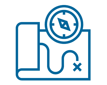 An icon of maps with compass