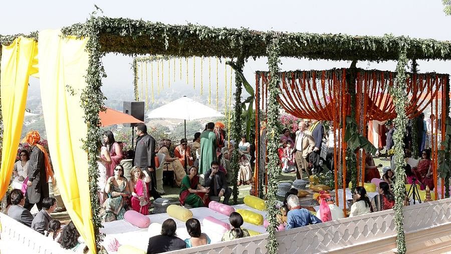 Deo Bagh - 17th Century, Gwalior - a wedding ritual being conducted at the resort