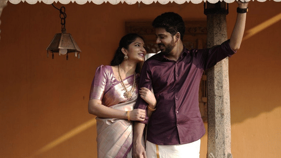 South Indian pre-wedding photoshoot in Chennai.