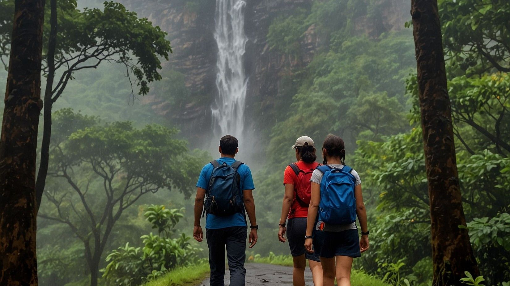 Waterfall picnic spot near Mumbai