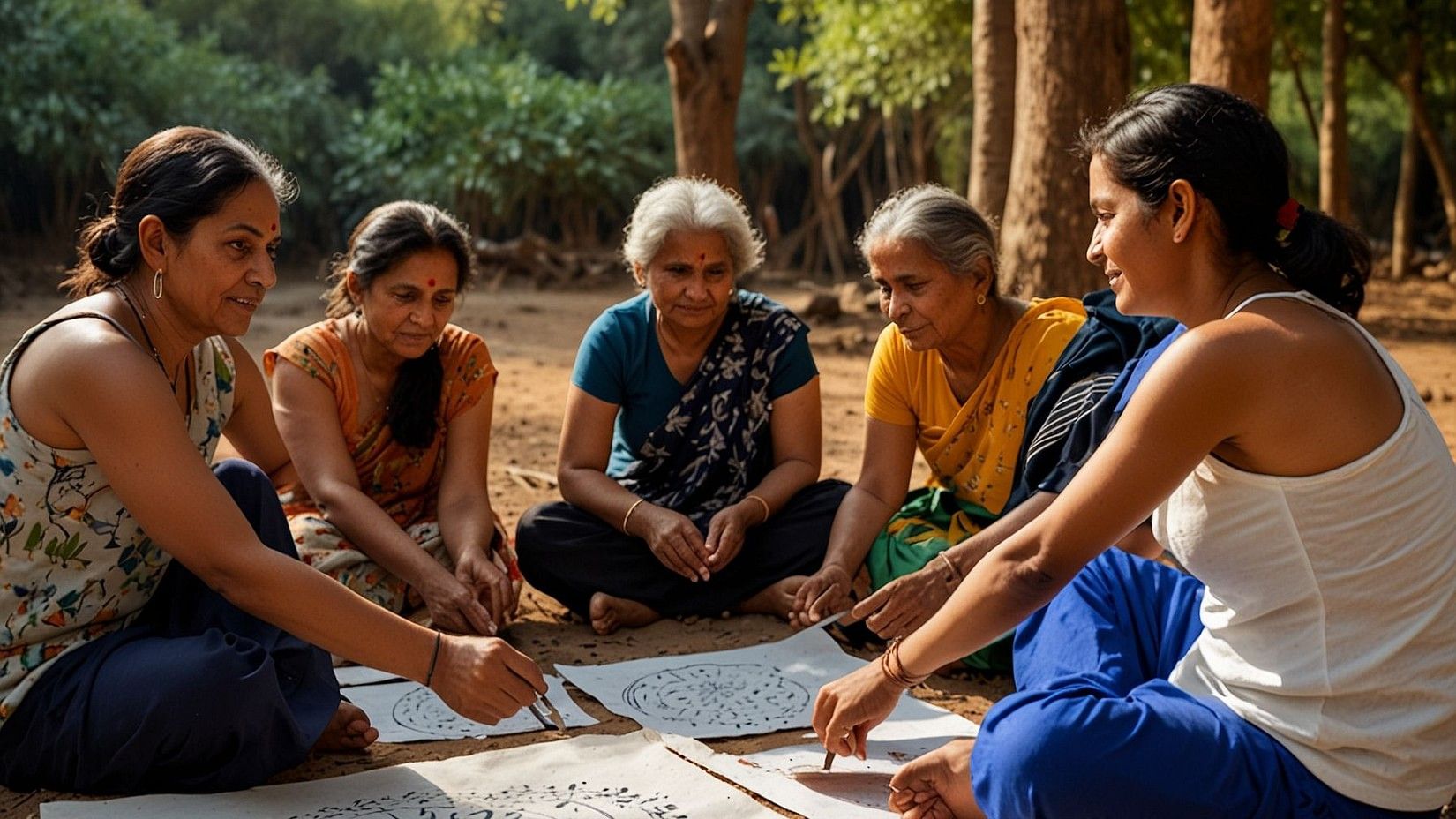 warli art workshop at nature trails sajan