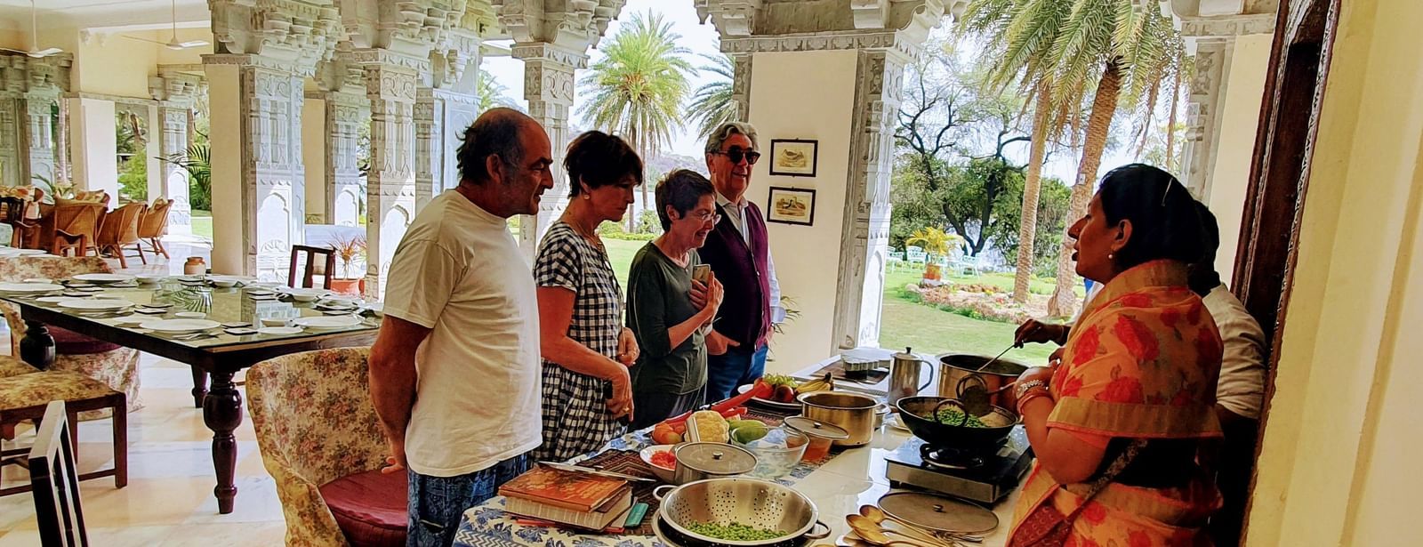 image of a group of people attending cooking classes at dev shree, deogarh