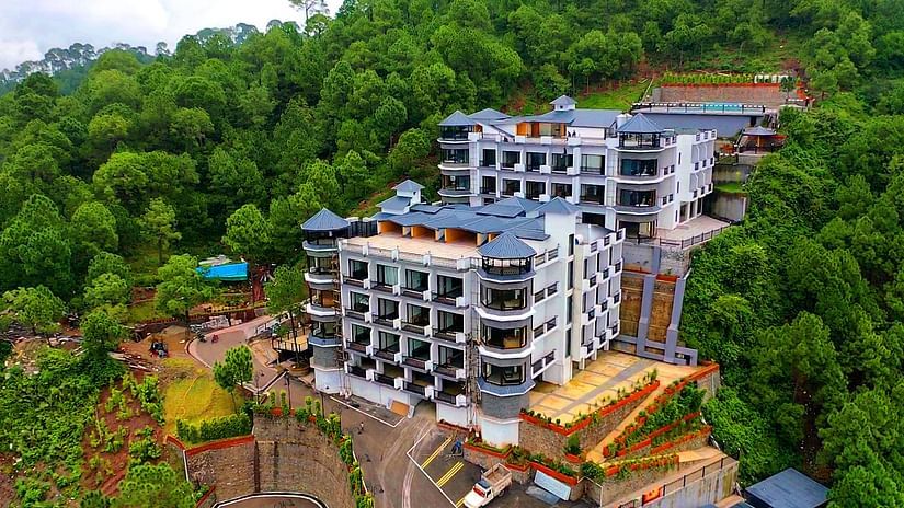 facade of our hotel in Kasauli