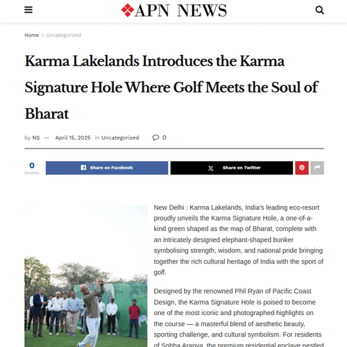An screenshot of an article about Karma Lakelands.