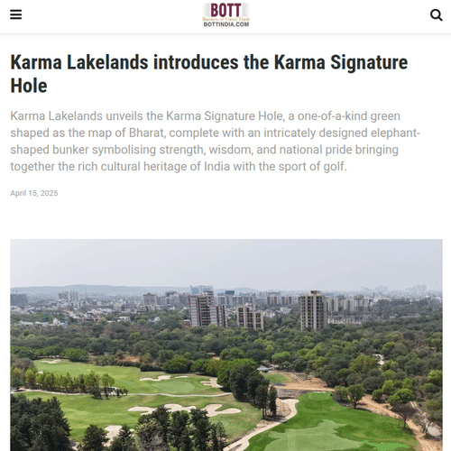 An screenshot of an article about Karma Lakelands.