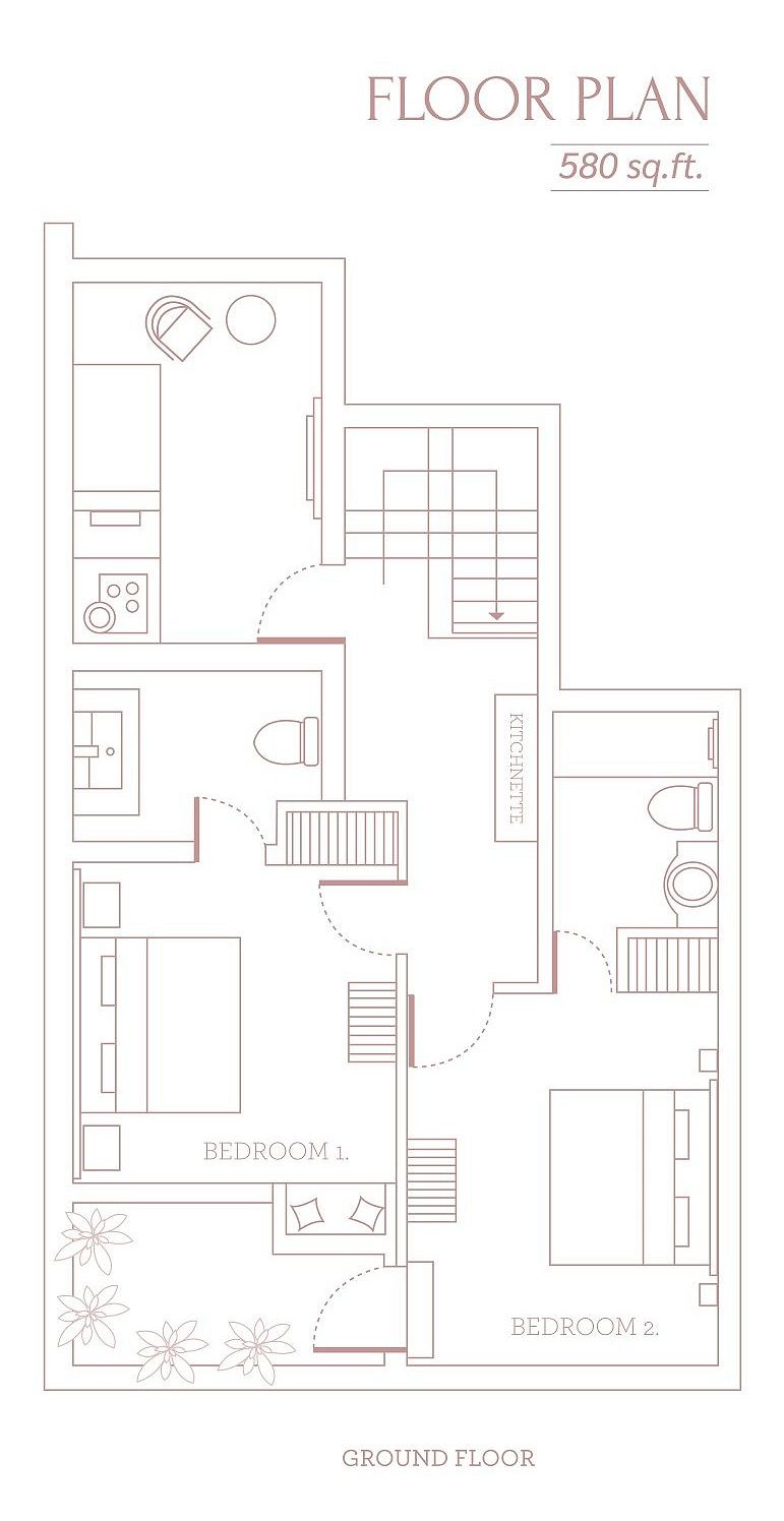 Sparrows nest floor plan layout showing the property map and structures within Karma Chalets.