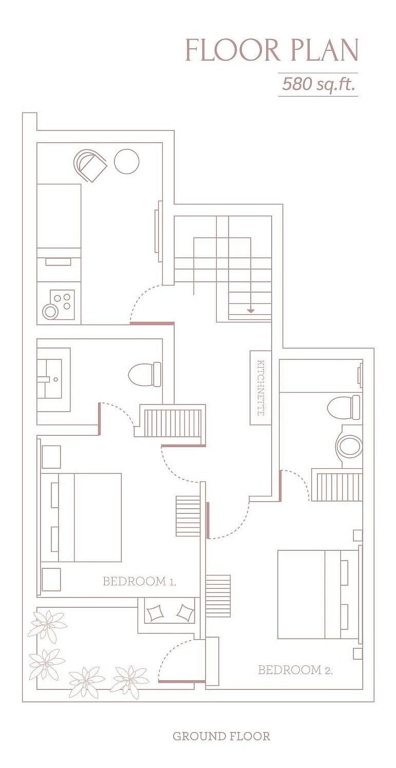 Sparrows nest floor plan layout showing the property map and structures within Karma Chalets.
