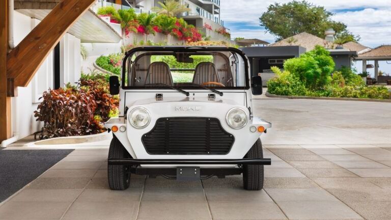 White car near the entrance of a villa at Tamarind Hills Resort and Villas - Antigua.