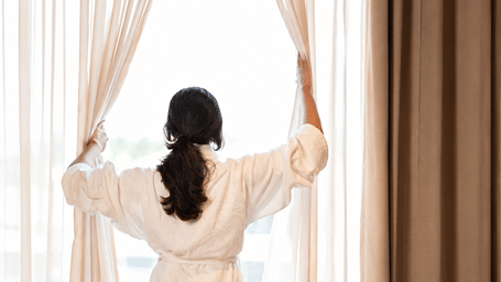 Morning Light Through Sheer Curtains