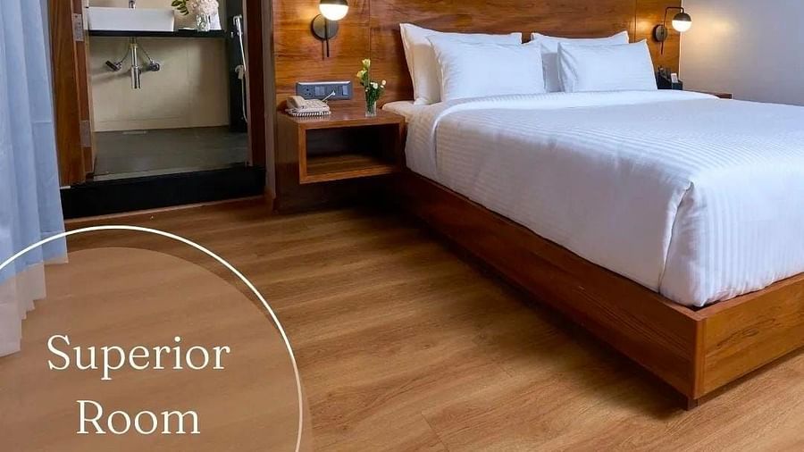 A double bed in the Superior Room at Visthara - Urban Boutique Hotel, Bangalore