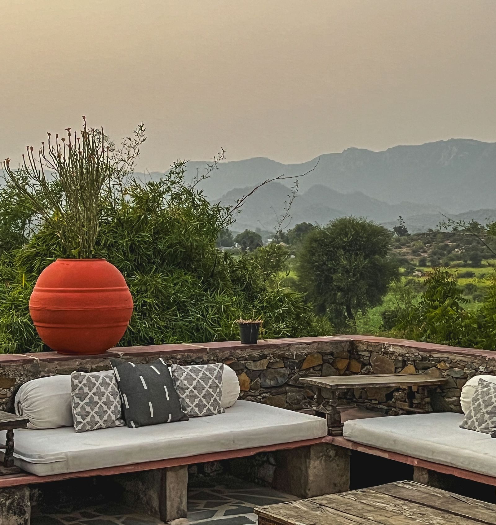 An image of the lounge area offering breathtaking views of the surroundings - Utsav Camp