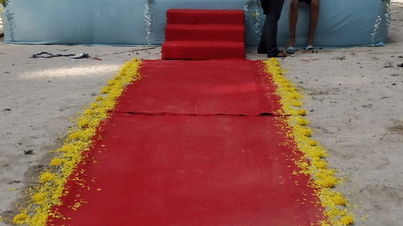 The wedding stage at symphony palms
