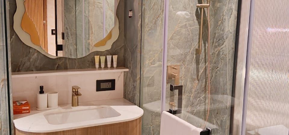 Vanity area in a washroom of the Deluxe Room at Regency Hotel, Mumbai.