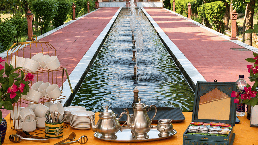 Baradari High Tea and Fountains Reflections-Umaid Palace Dausa-Lakeside Heritage Resort