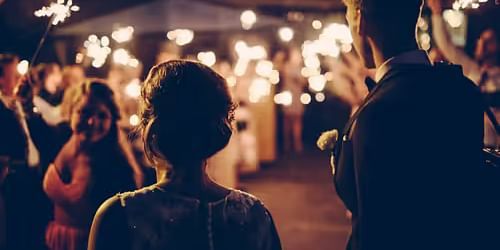 silhouette of a couple during a function