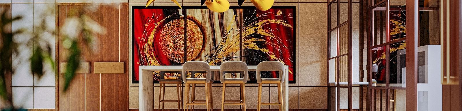 View of the Lobby at Kertel Suites, Kinshasa featuring a beautiful painting