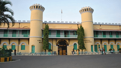 Facade of the Cellular Jail and the road leading up to it