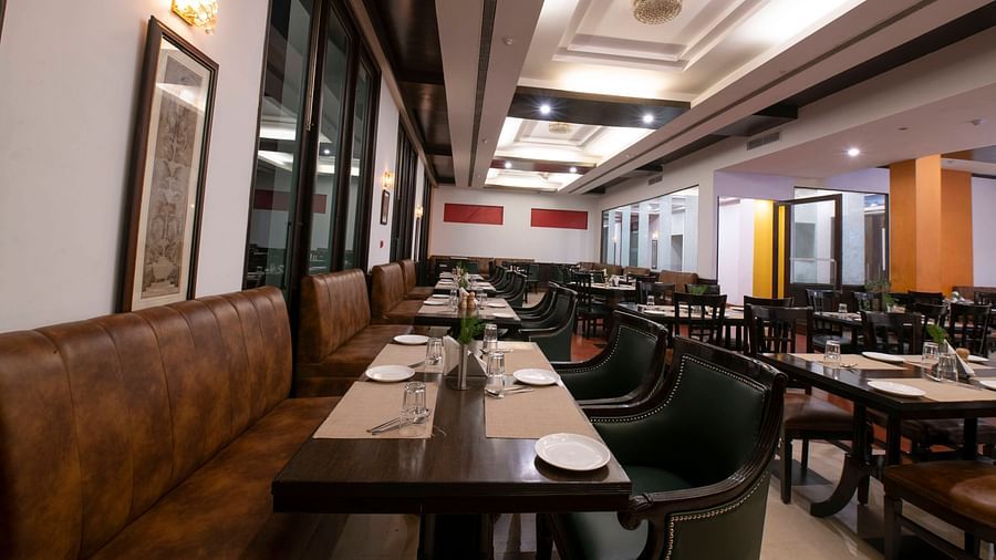A spacious and decorated restaurant 