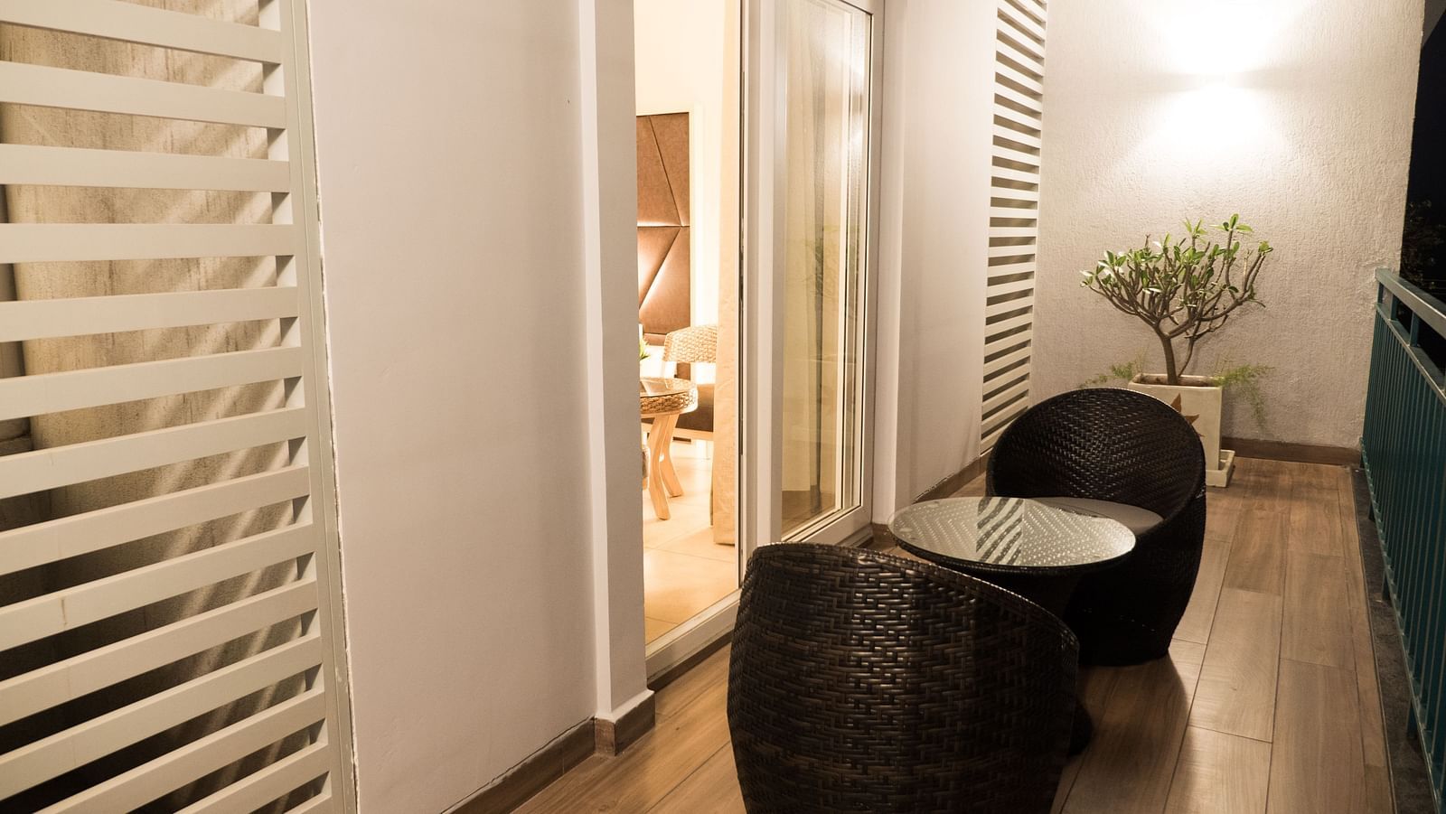 balcony of Premium Room with comfortable seating at Cholaa Dynasty, Kumbakonam