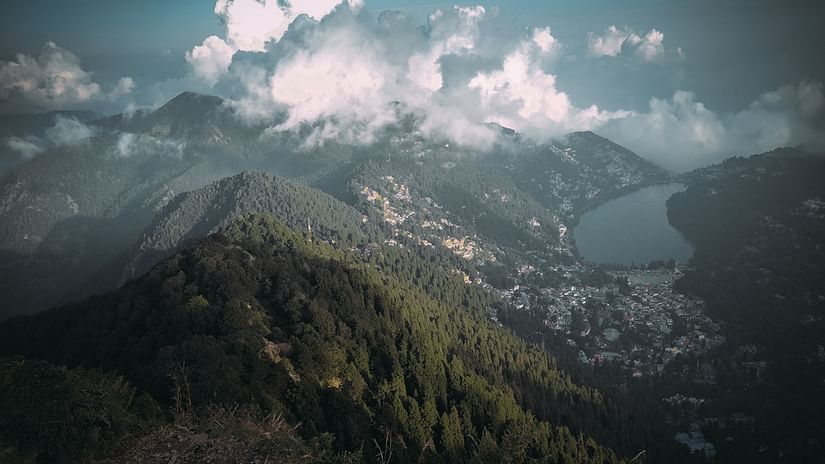 clouds over hilltops