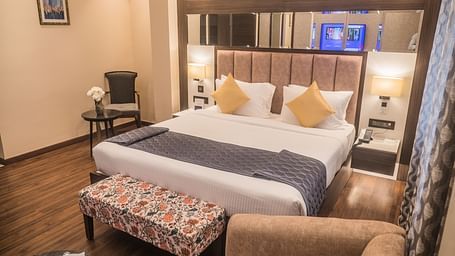 view of a king size bed of a Luxury Room 
