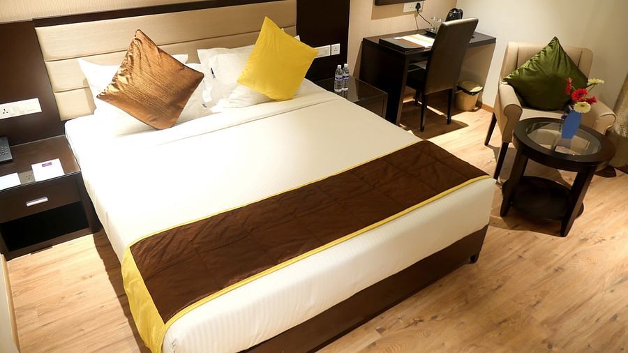 view of king size bed of Premium Room of ASR Parklane, Hosur