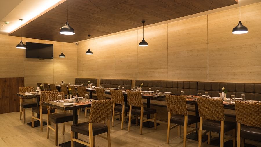 interiors of a restaurant at Cholaa Dynasty, Kumbakonam