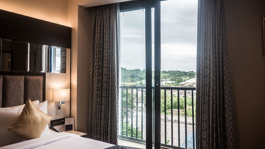 view through the balcony from the Luxury Room 