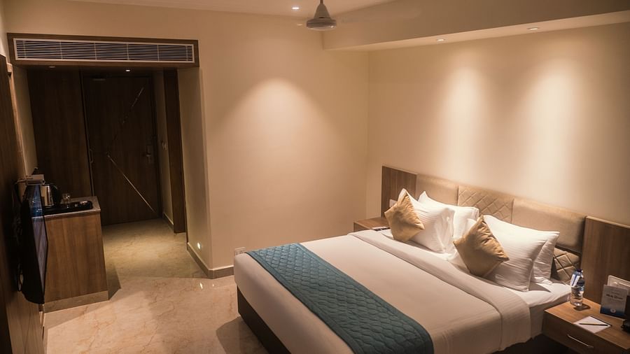 view of a king size bed of a Premium Room 