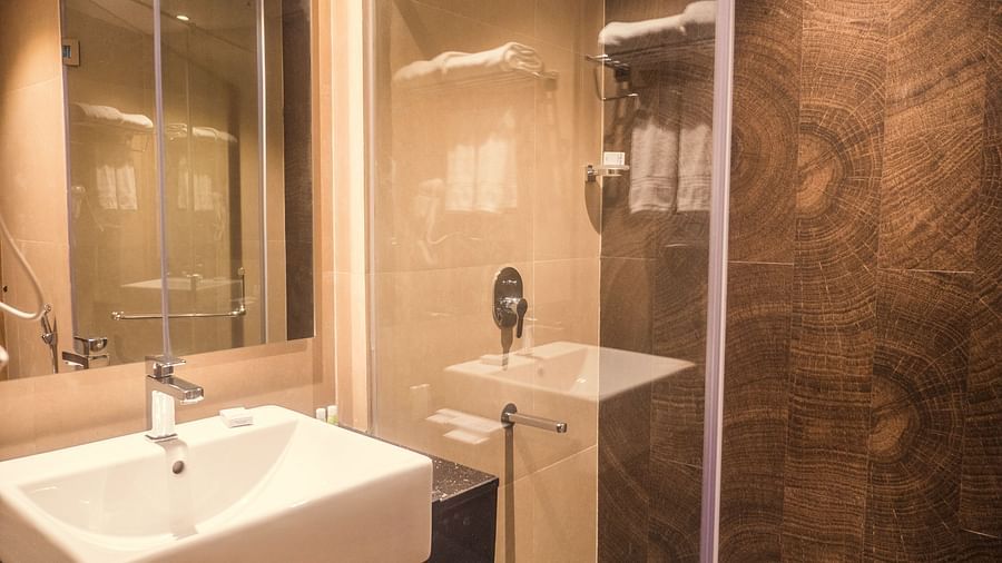 vanity area of a washroom of Luxury Sea View Room