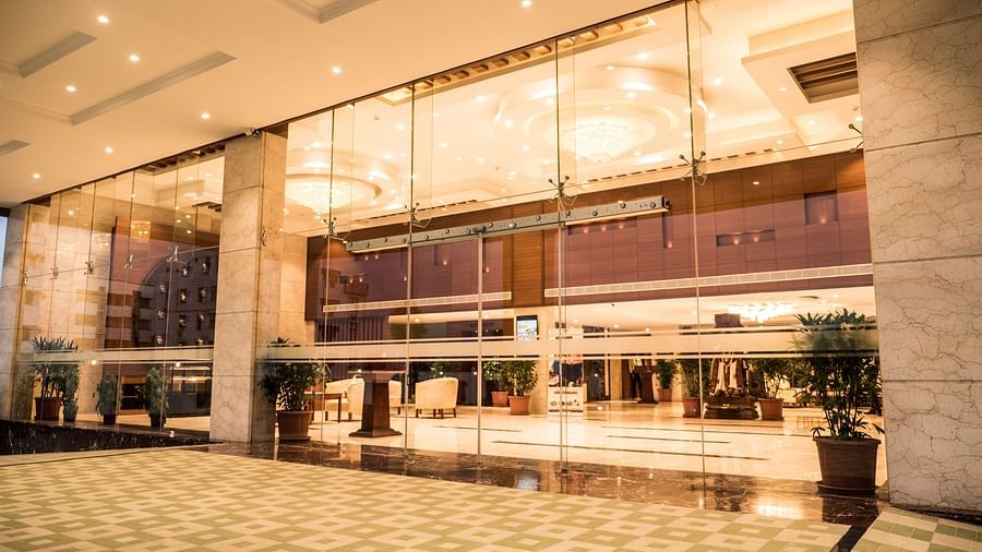 entrance of MM Legacy, Kanchipuram at night