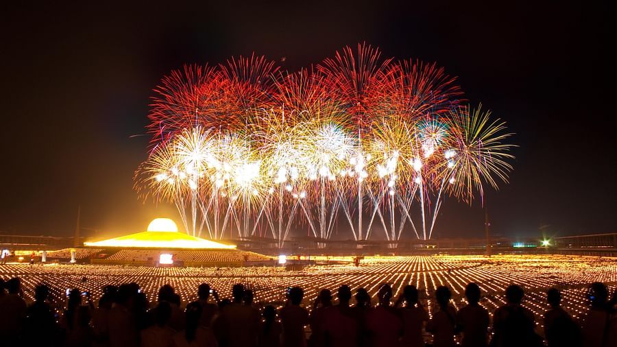 People watching fireworks together