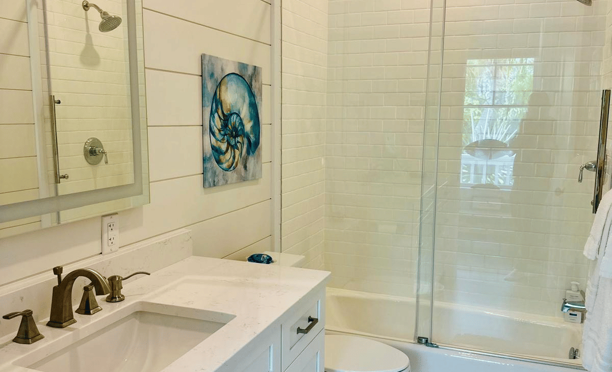 A well furnished washroom of Elbow Room Villa 7 in Abaco inn  with modern interiors