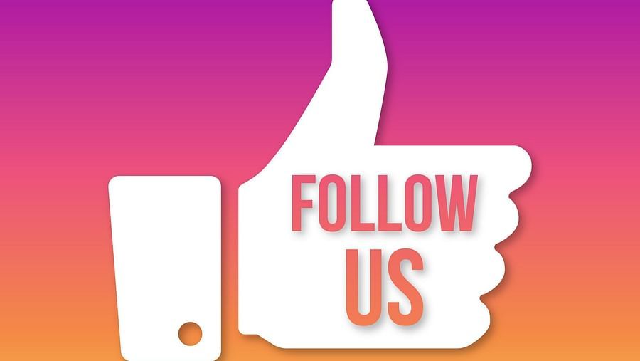 a thumbnail image of a thumbs-up with follow us written on top 