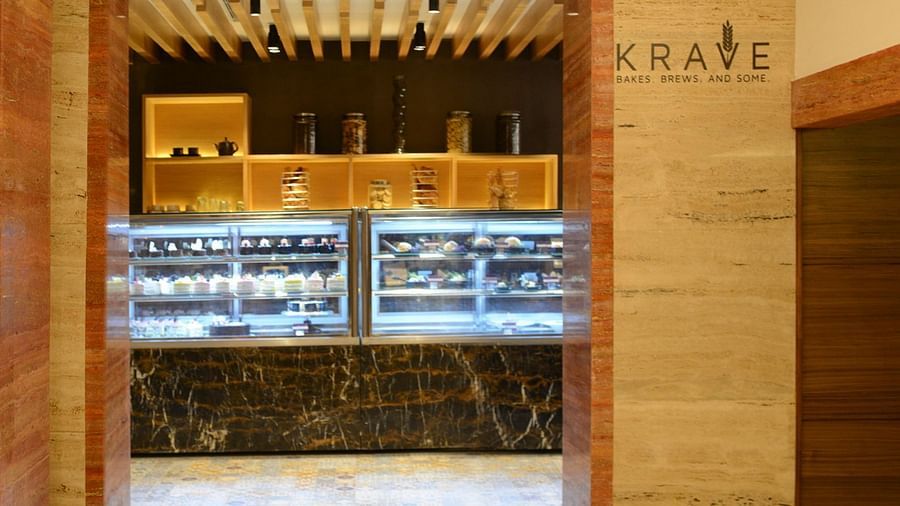 The entrance of Krave, our bakery in Coimbatore