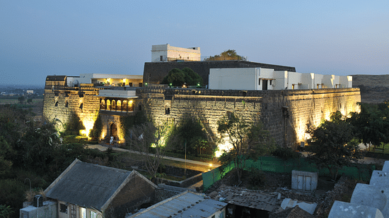 exterior of fort jadhavgadh heritage resort hotel pune 