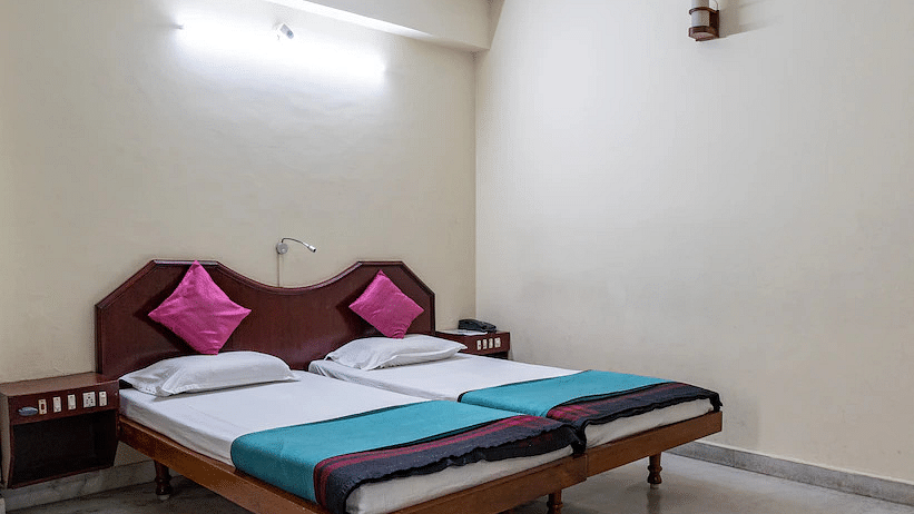 Side view of Standard double room with large bed - Hotel Ram International,  Pondicherry