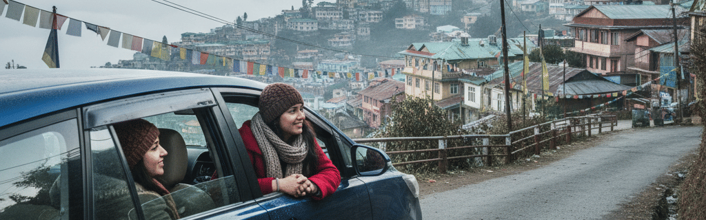Travelling darjeeling via car in winter