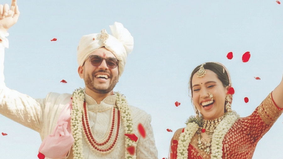 A bride and groom celebrating their wedding at the Lords Riverside Resort event venue.