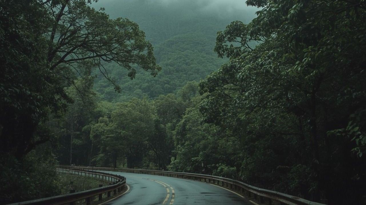 Scenic monsoon drive from Mumbai through lush Western Ghats to a nature resort.