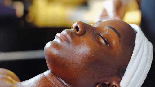 a woman lying down for a spa treatment