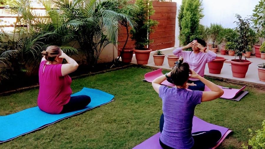 yoga-session-lamrin @ Lamrin Boutique Cottages, Rishikesh