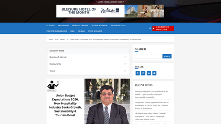 An article by Hospitality Tip of the day showcasing Union Budget Expectations.