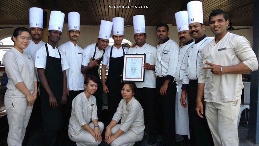Restaurant staff at Hablis Hotel posing for a picture 