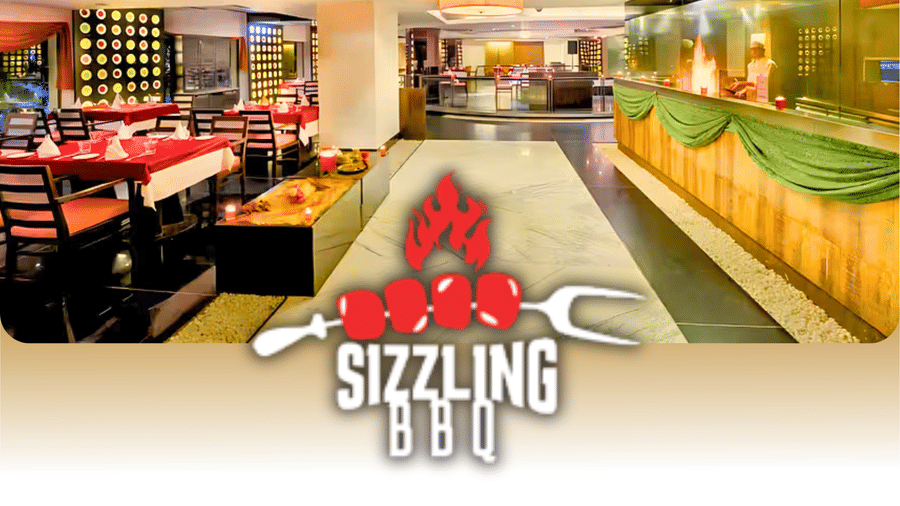 Sizzling BBQ: Celebrated grill concept at Pride Hotels Group, with Indian flame-grilled delicacies and vibrant dining.