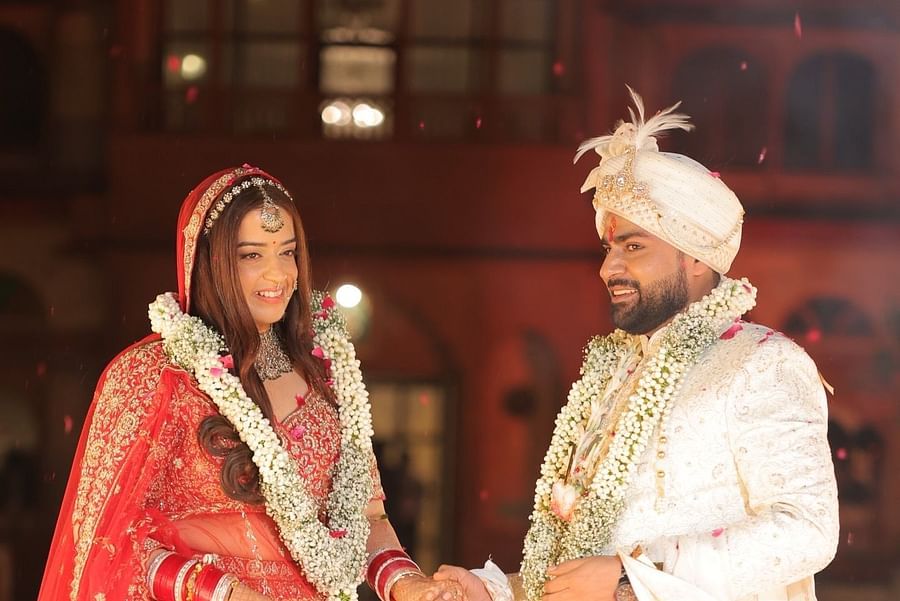Advait & Akshay during the wedding ceremony at Umaid Palace, dressed in traditional attire.