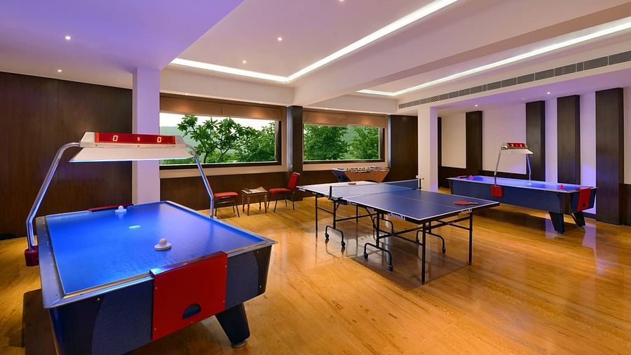 Pool table and ice hockey table at games zone - Ananta Udaipur